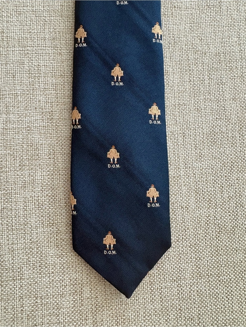 Vintage D.O.M Dirty Old Man Novelty Tie Navy Allover Print 3” Wide